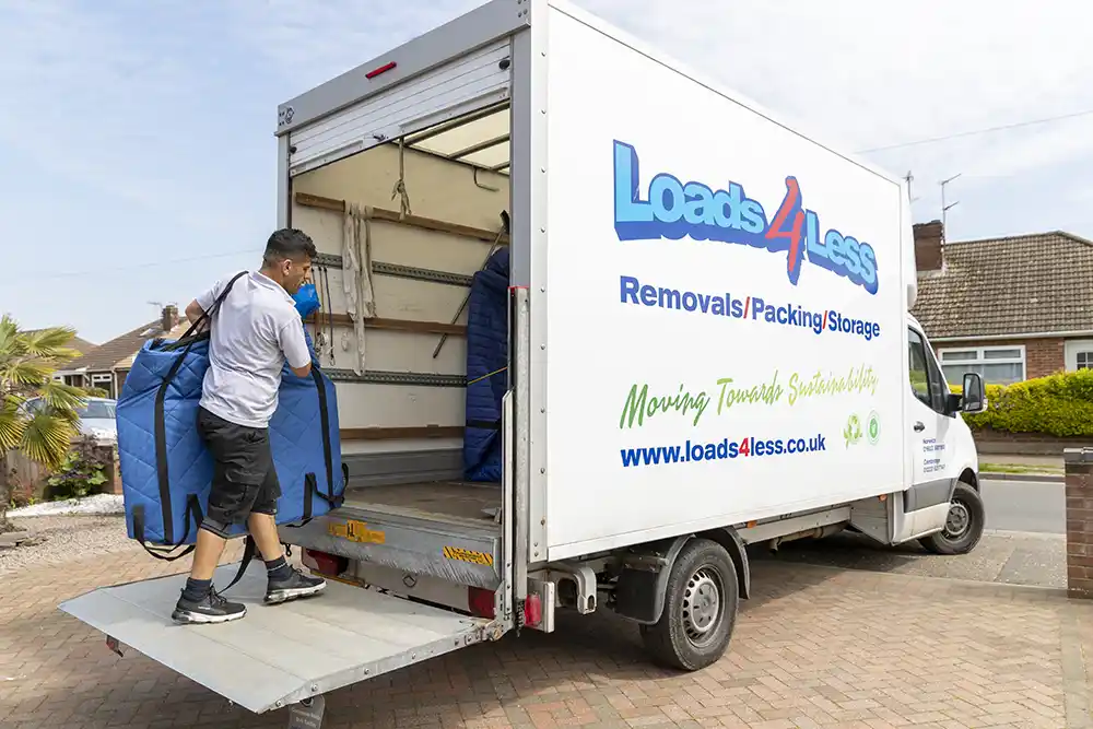 Norwich removals van loading furniture